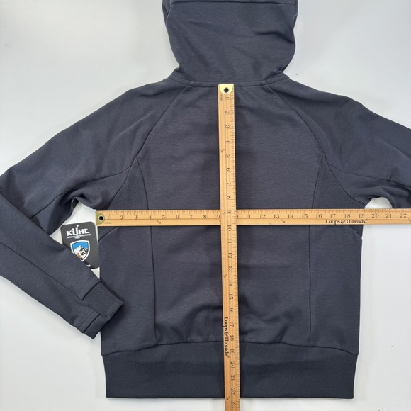 KUHL‎ Karisma Pullover Hoody Sweatshirt Stretch Ribbed Panels Womens Small Black - Picture 8 of 15